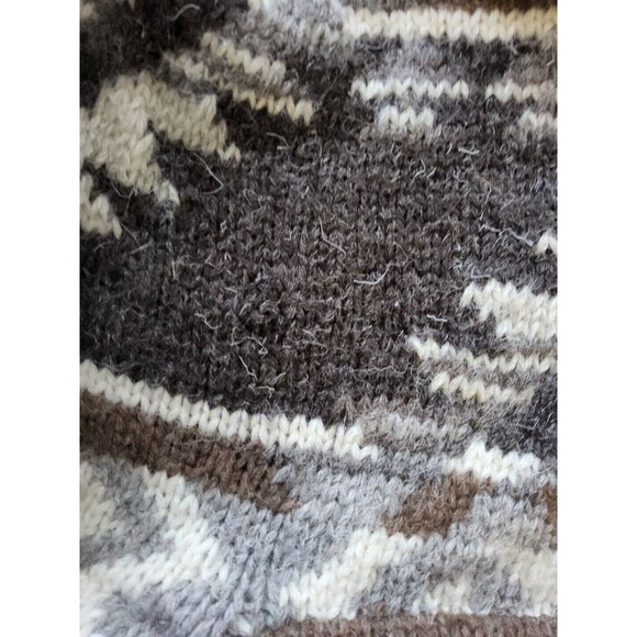 VTG Lauren Ralph Lauren Sz MP Handknit Aztec Navajo Belted Shawl Collar Cardigan - Picture 11 of 14